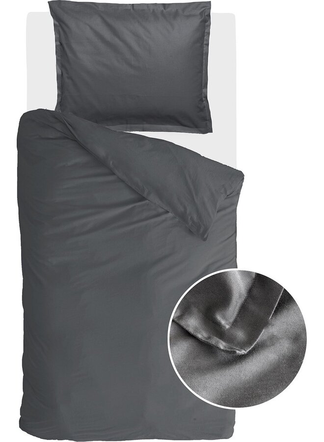 Walra Dekbedovertrek Vintage Satin Antraciet - Katoensatijn