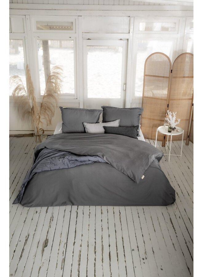 Walra Dekbedovertrek Vintage Satin Antraciet - Katoensatijn