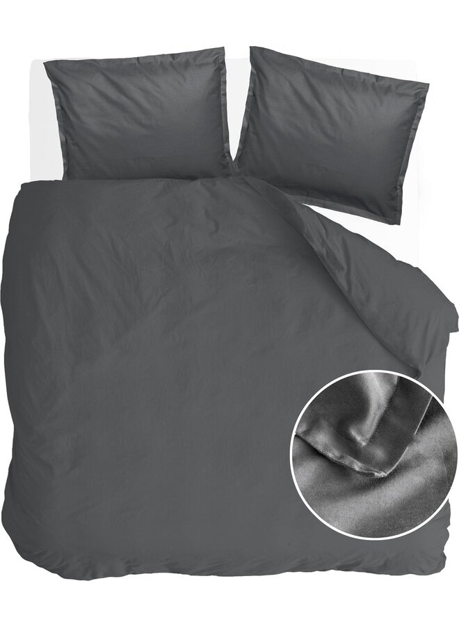 Walra Dekbedovertrek Vintage Satin Antraciet - Katoensatijn
