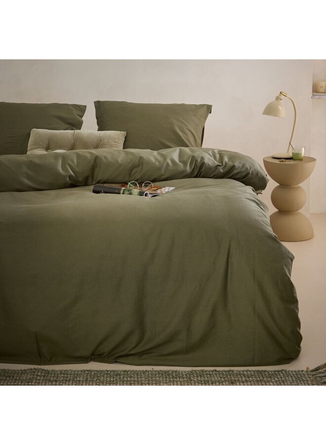 Walra Dekbedovertrek Vintage Satin Groen - Katoensatijn