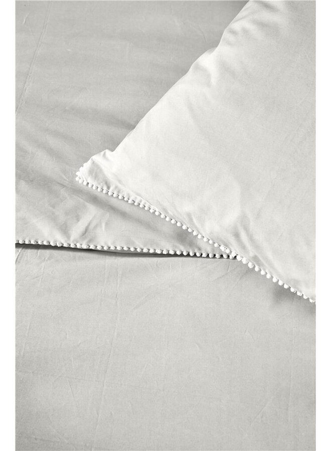 Walra Dekbedovertrek Pretty Pom Pom Wit - Percale Katoen