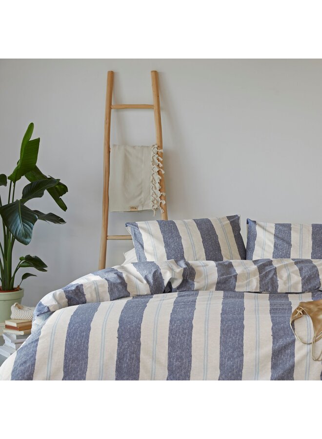 Walra Dekbedovertrek Nautic Stripes Blauw - Gerecycled Katoen