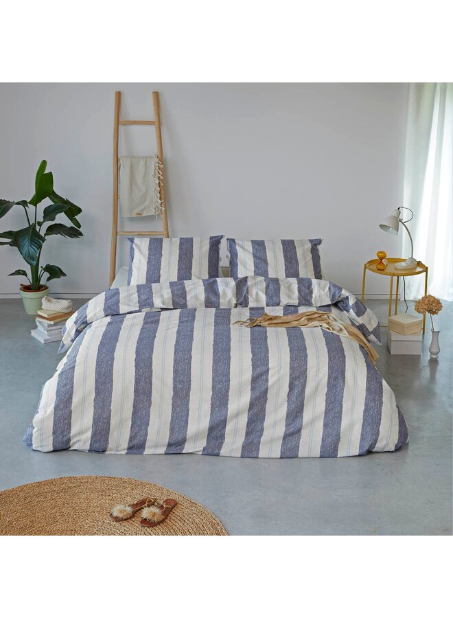 Walra Dekbedovertrek Nautic Stripes Blauw - Gerecycled Katoen