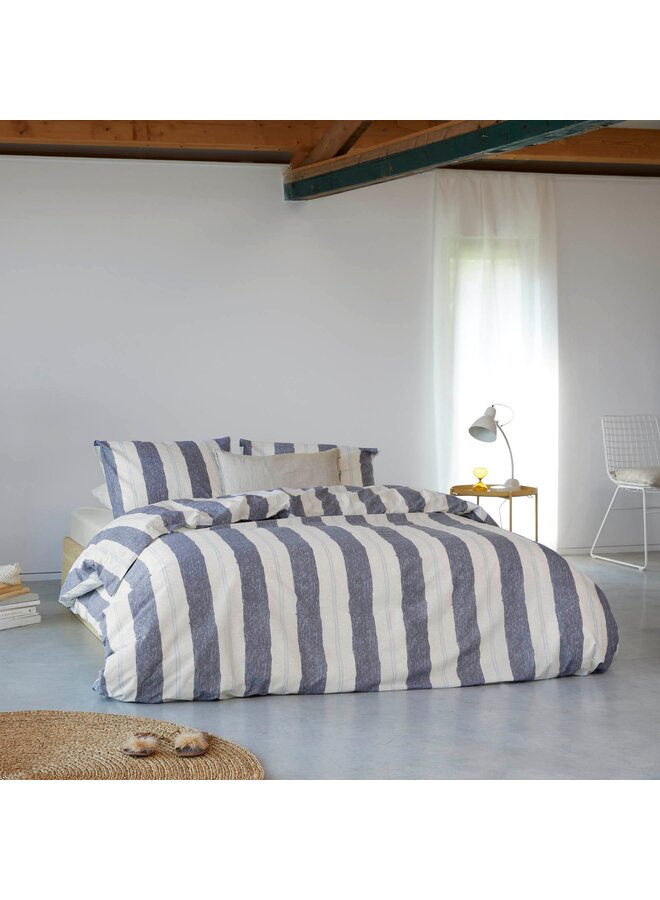 Walra Dekbedovertrek Nautic Stripes Blauw - Gerecycled Katoen