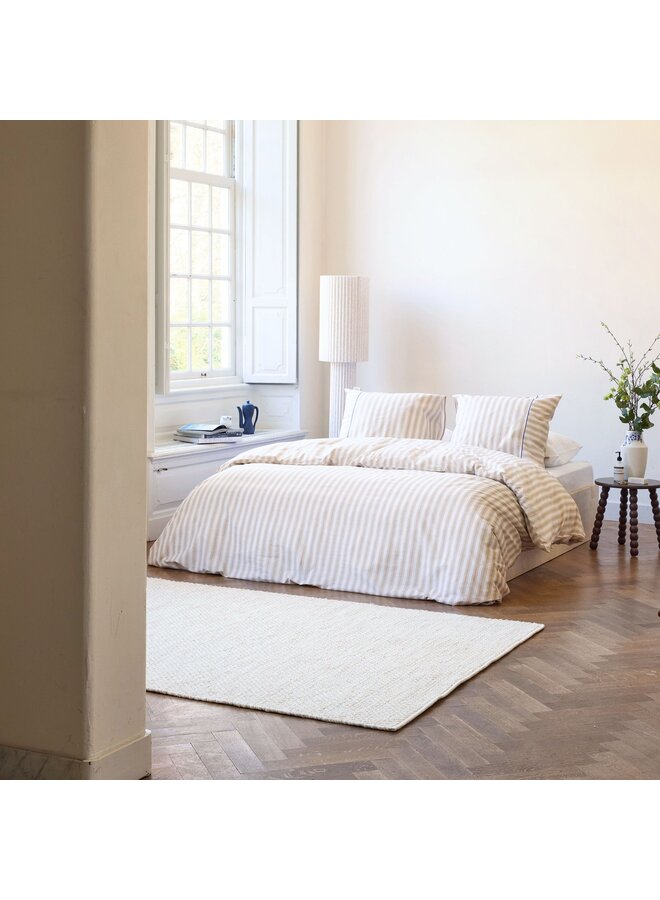 Walra Dekbedovertrek Refined Lines Zand - Gerecycled Katoen
