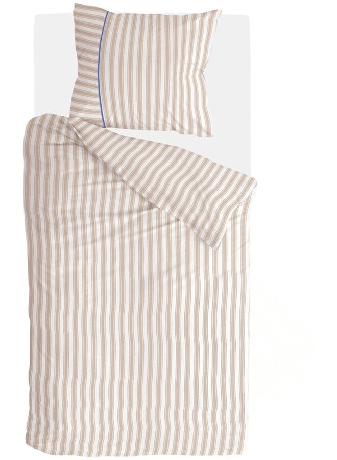 Walra Dekbedovertrek Refined Lines Zand - Gerecycled Katoen