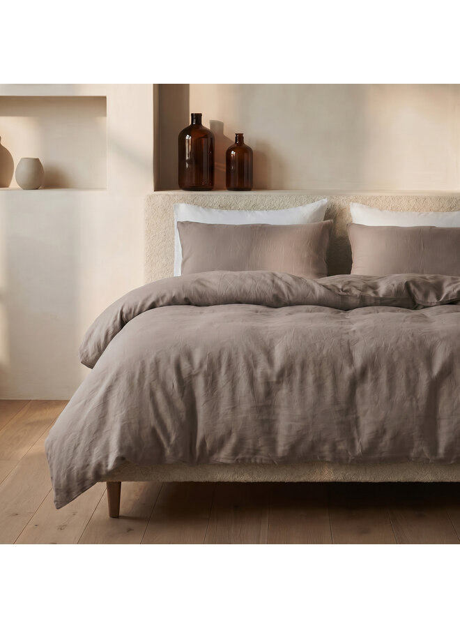 Sleeptime Dekbedovertrek Stone Washed Taupe - Katoen