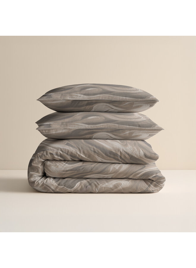 Sleeptime Dekbedovertrek Whirl Taupe - Katoen