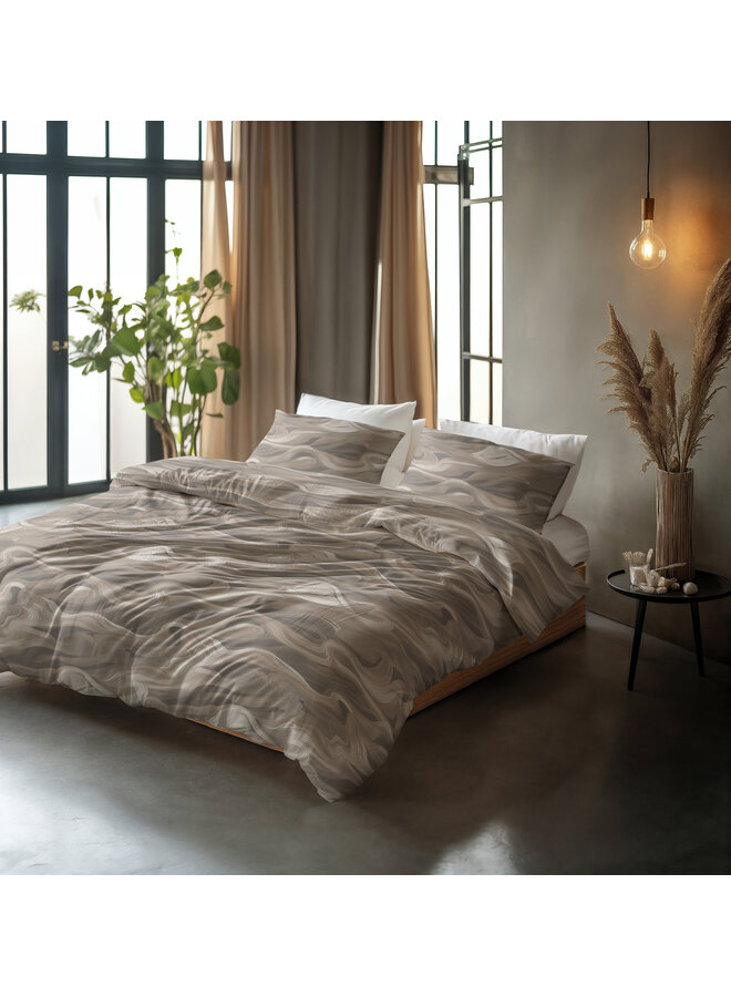 Sleeptime Dekbedovertrek Whirl Taupe - Katoen