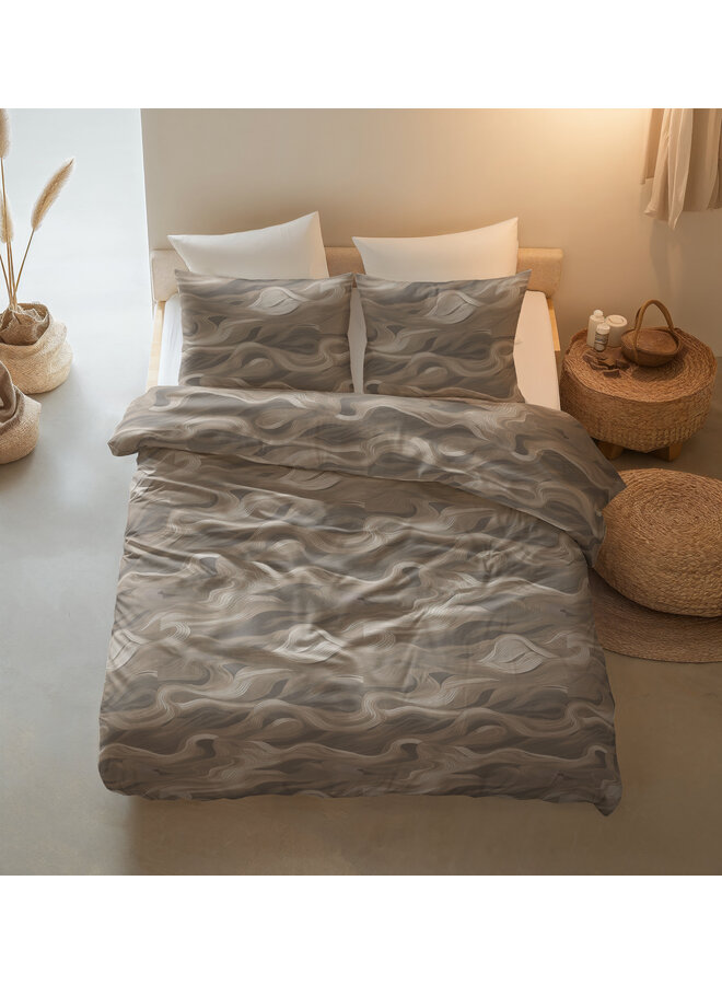 Sleeptime Dekbedovertrek Whirl Taupe - Katoen