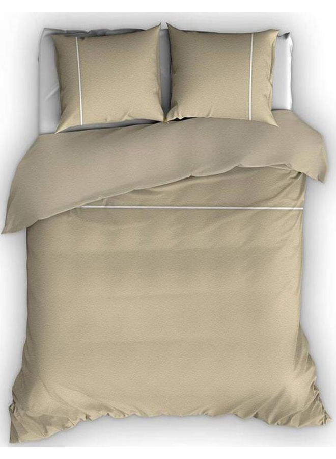 Dekbedovertrek Duchesse Zand/Wit - Flanel