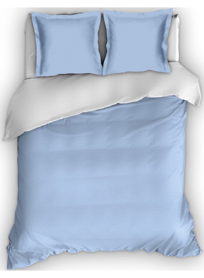 Dekbedovertrek Comtesse Uni Blauw/Wit - Flanel