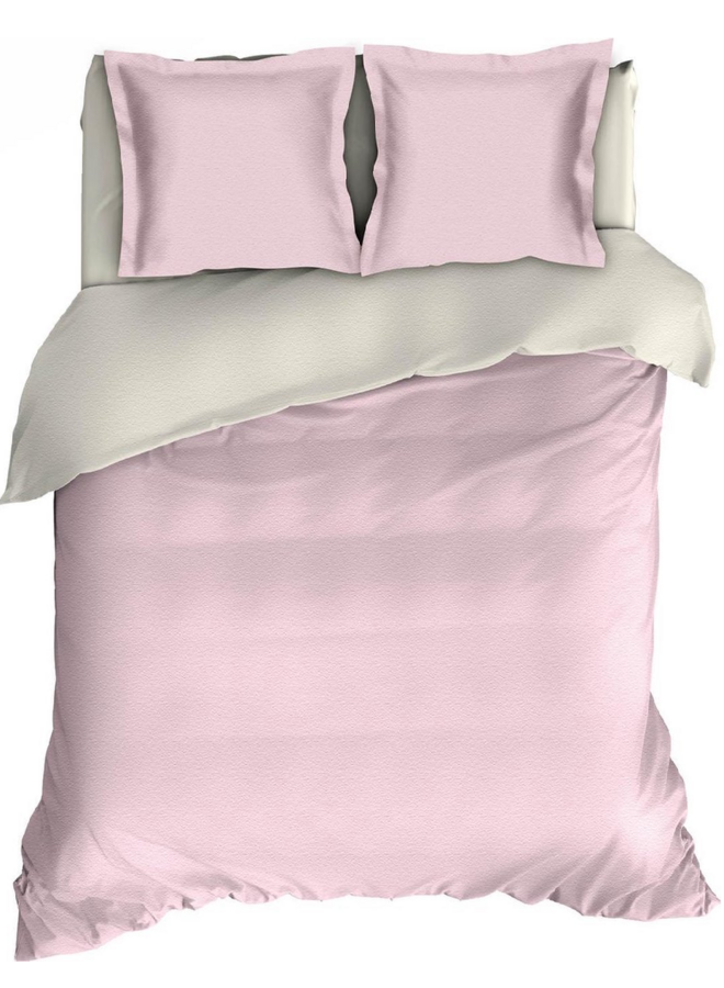Dekbedovertrek Comtesse Uni Roze/Ivoor - Flanel