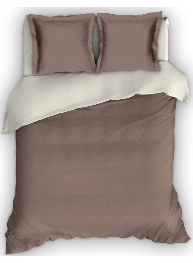 Dekbedovertrek Comtesse Uni Taupe/Ivoor - Flanel