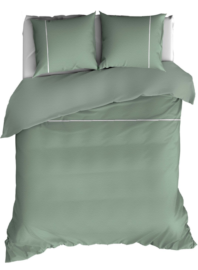 Dekbedovertrek Duchesse Groen/Wit - Flanel
