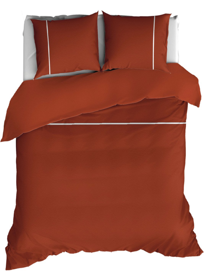 Dekbedovertrek Duchesse Rooibos/Wit - Flanel