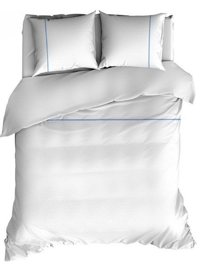 Dekbedovertrek Duchesse Wit/Blauw- Flanel