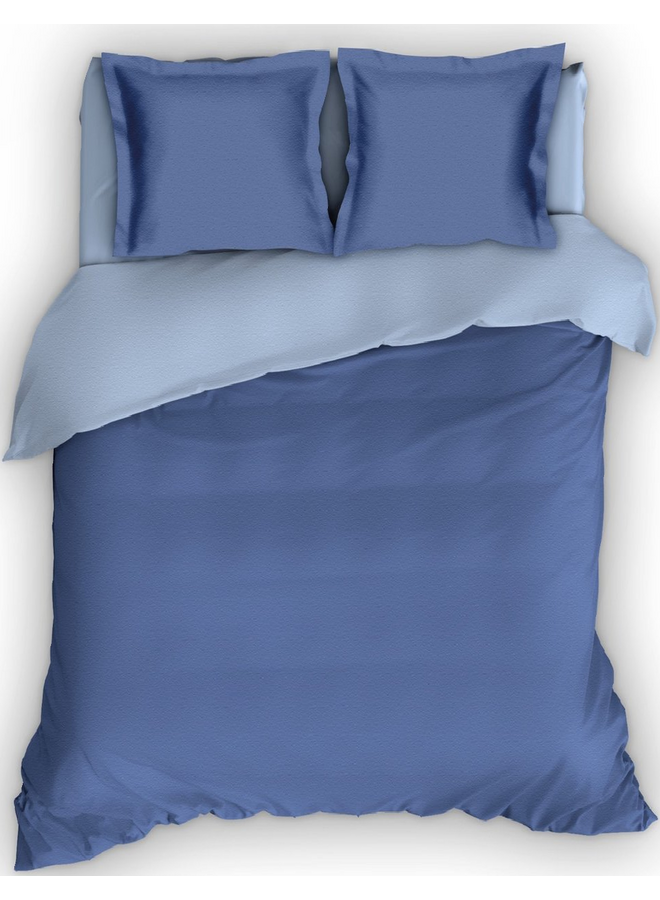 Dekbedovertrek Comtesse Uni Jeans/Blauw - Flanel