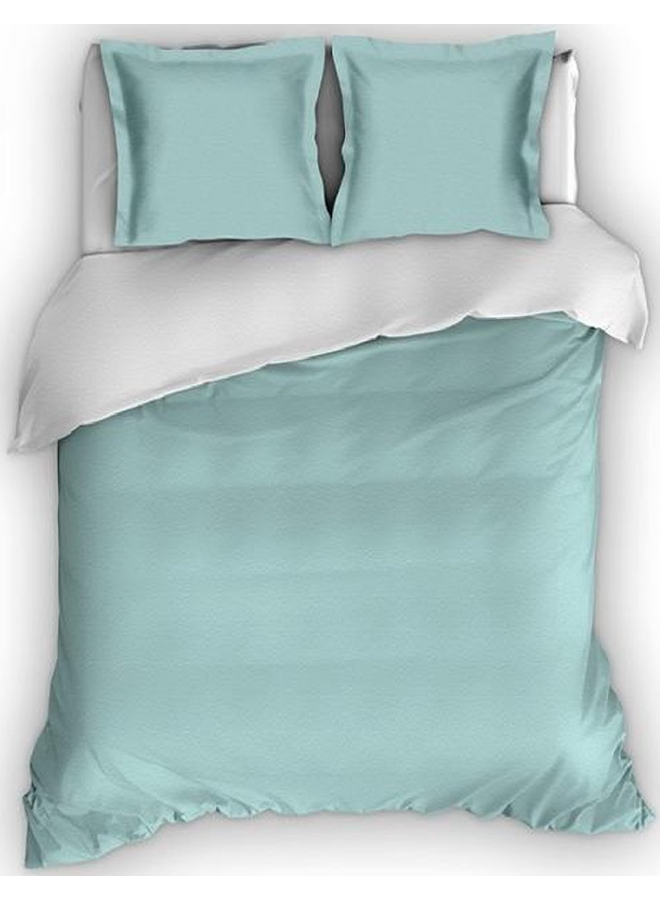 Dekbedovertrek Comtesse Uni Groen/Wit - Flanel
