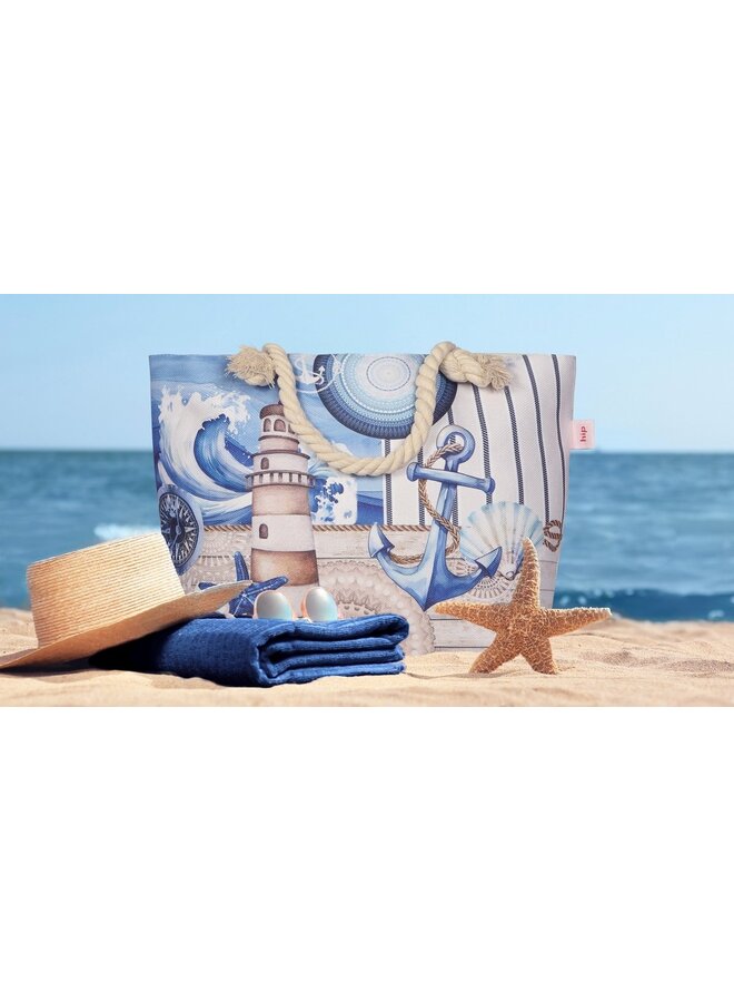 HIP Strandtas Aldiana Blauw - Polyester