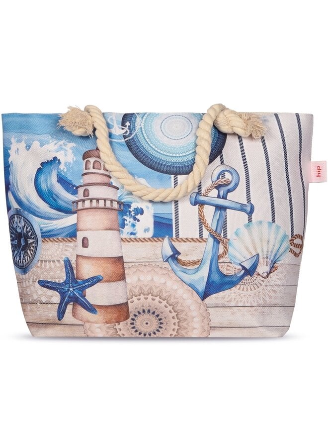 Strandtas/Handtas Aldiana Blauw - Polyester