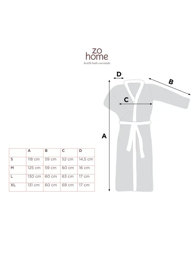 ZO! Home Badjas Cara Cognac Bruin - Polyester