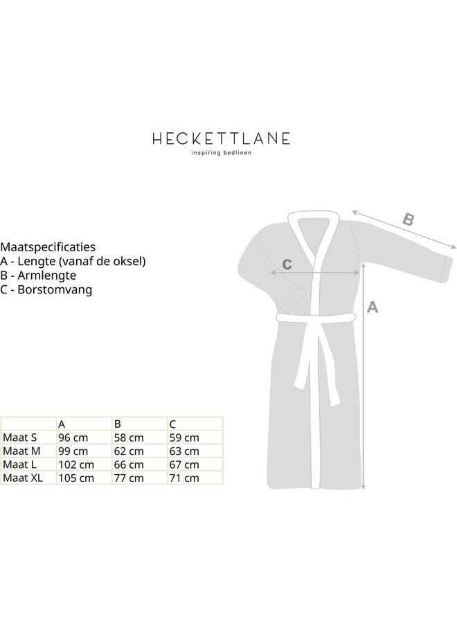 Heckett & Lane Badjas Wafel Khaki - Gerecycled Katoen