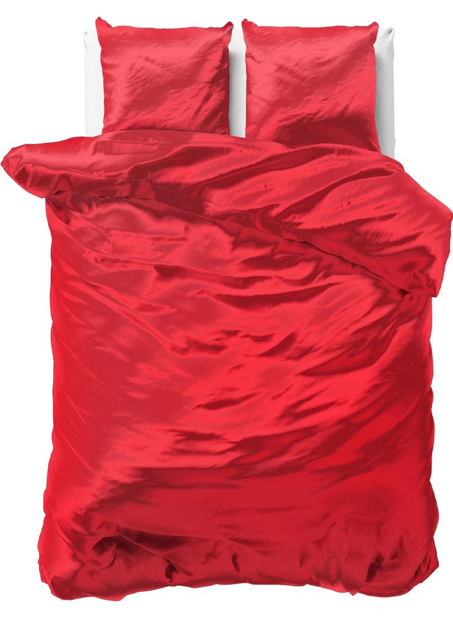 Sleeptime Dekbedovertrek Beauty Skin Care Uni Rood - Satijn
