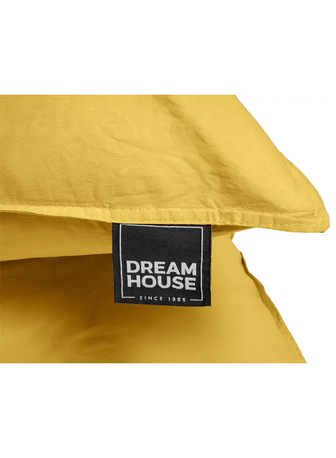 Dreamhouse Dekbedovertrek Stone Washed Uni Mosterd - Katoen