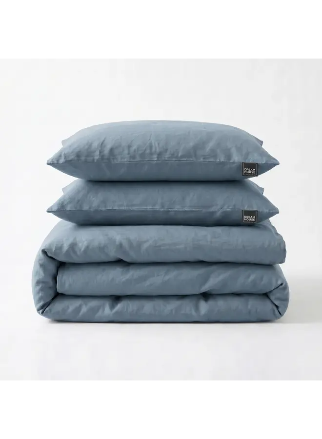 Dreamhouse Dekbedovertrek Stone Washed Uni Blauw - Katoen