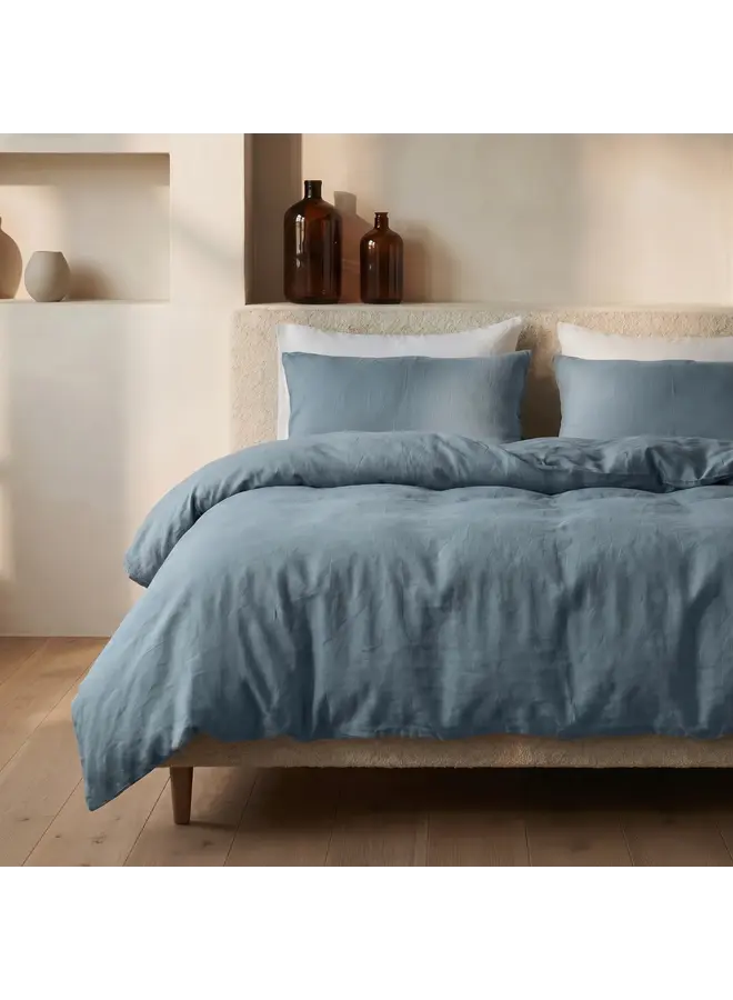 Dreamhouse Dekbedovertrek Stone Washed Uni Blauw - Katoen