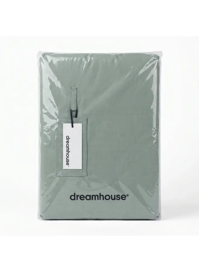 Dreamhouse Dekbedovertrek Stone Washed Uni Groen - Katoen