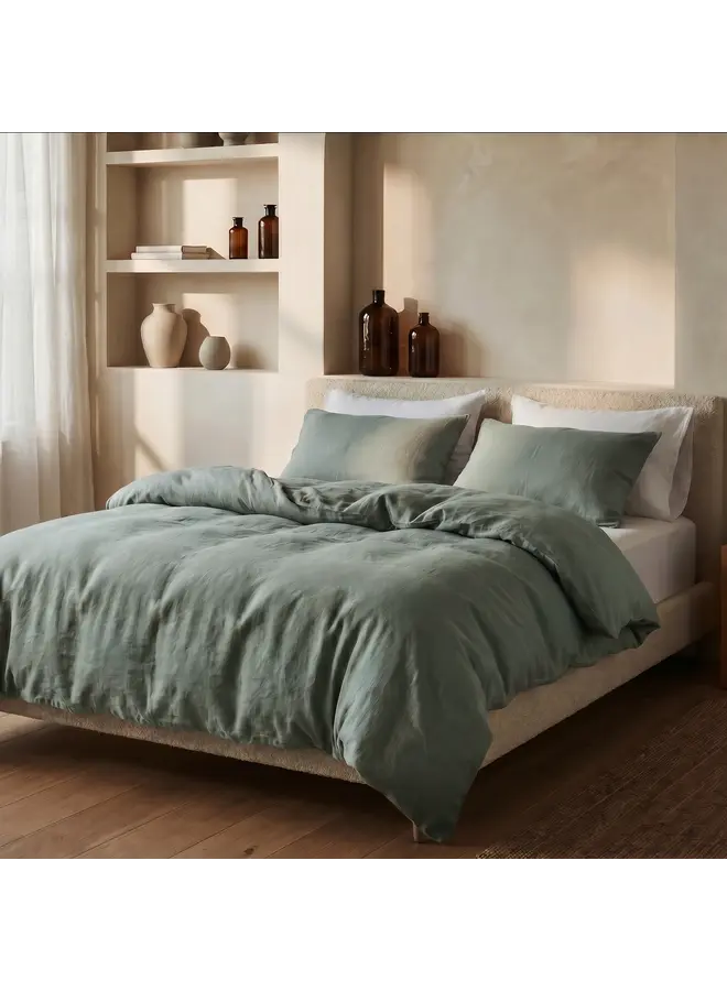 Dreamhouse Dekbedovertrek Stone Washed Uni Groen - Katoen