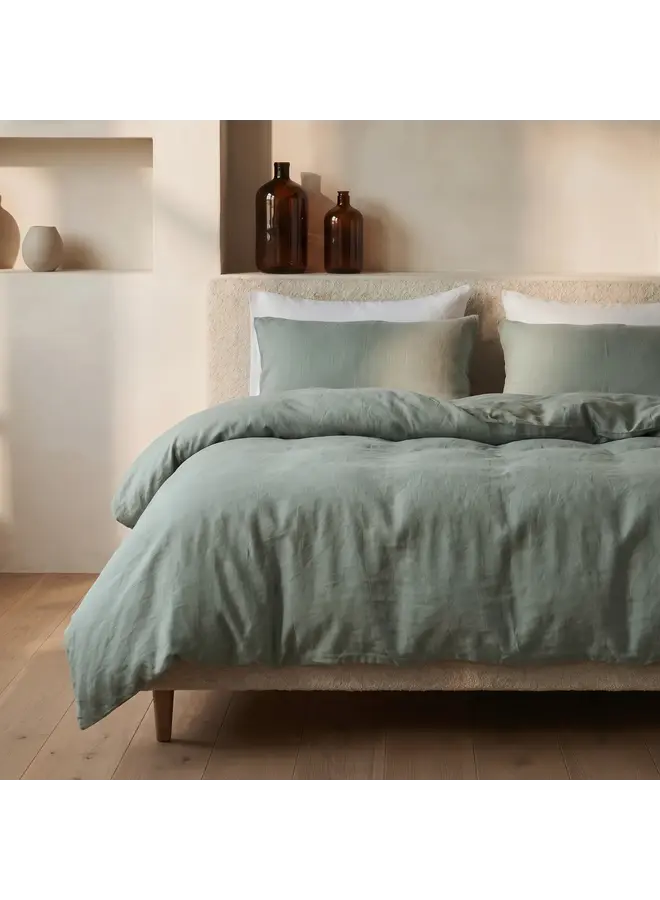 Dreamhouse Dekbedovertrek Stone Washed Uni Groen - Katoen