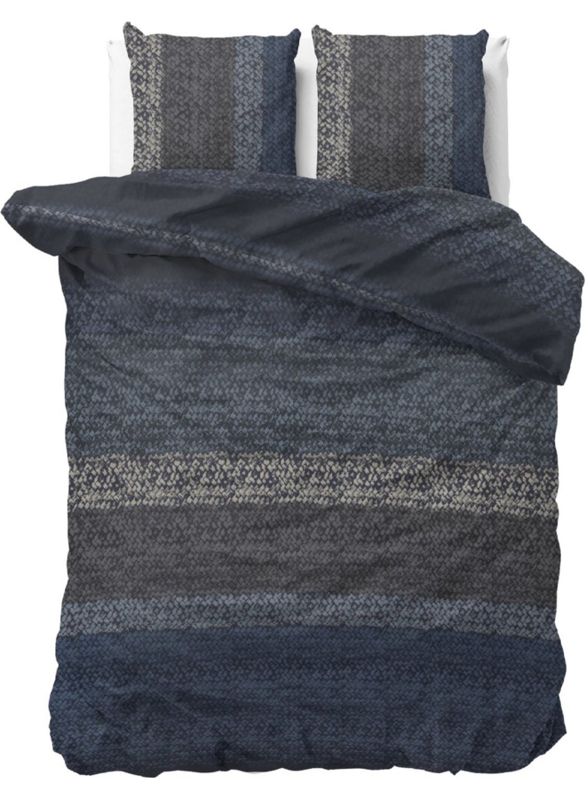 Dreamhouse Dekbedovertrek Gradient Knits Blauw - Flanel