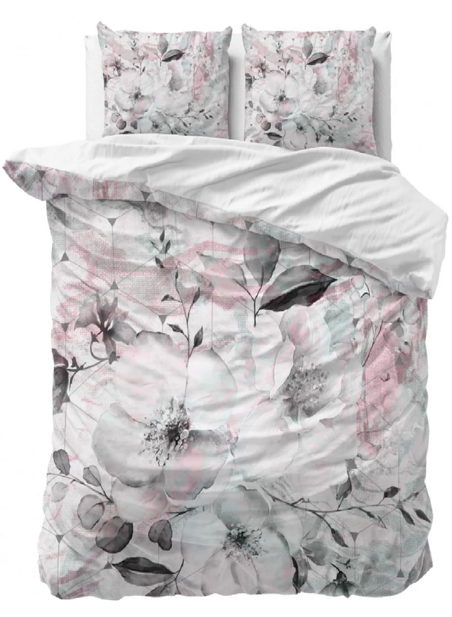 Dreamhouse Dekbedovertrek Bill Wit - Katoensatijn