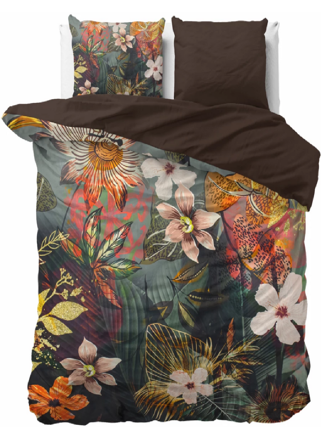 Dekbedovertrek Wild Rose 2 Multi - Katoensatijn