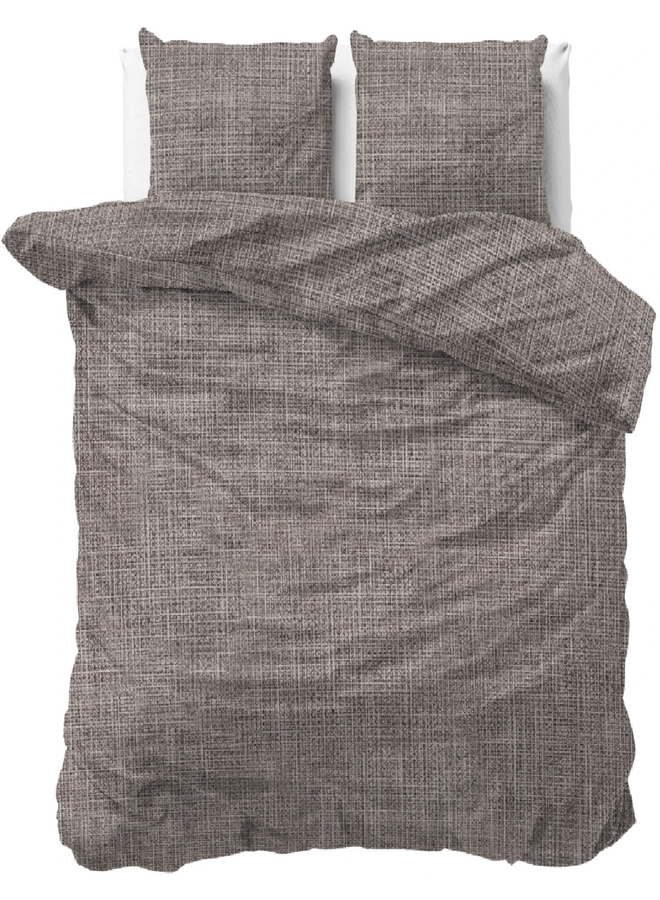 Dekbedovertrek Vintage Bruin/Taupe - Katoen
