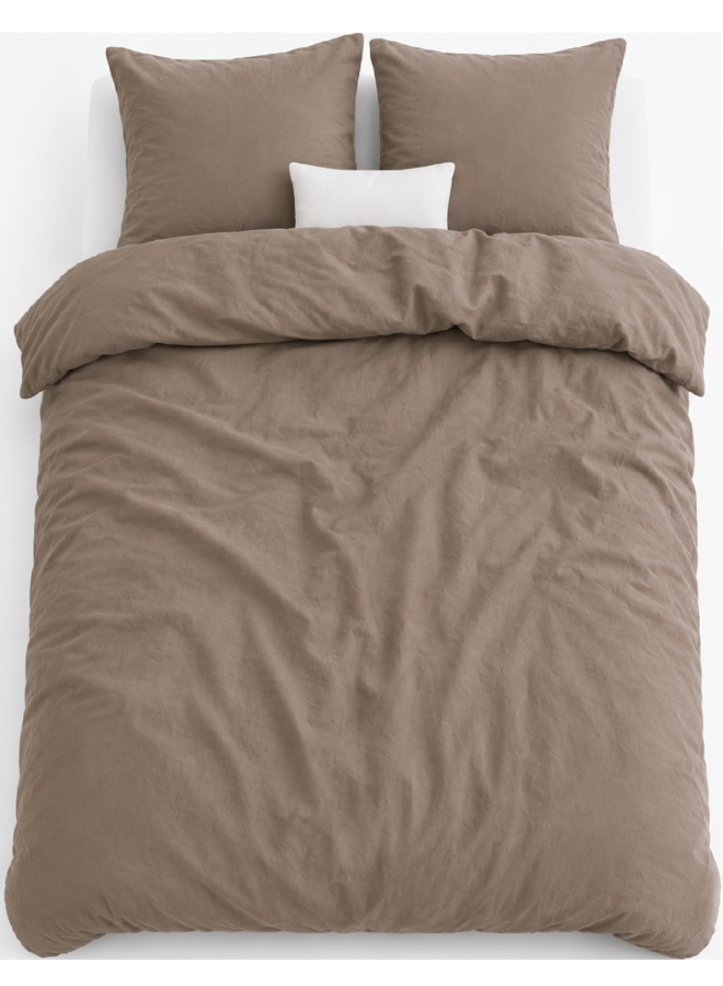 Dreamhouse Dekbedovertrek Mendez Uni Taupe - Flanel