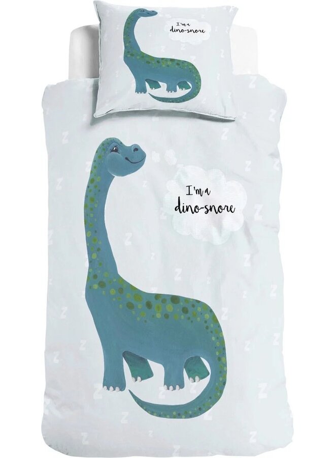 Sleeptime Dekbedovertrek Kids I'm a Dino-Snore Blauw - Katoen
