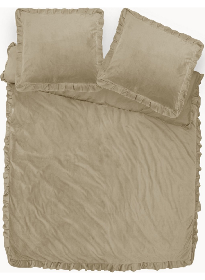 Dekbedovertrek Ruffles Taupe - Velvet