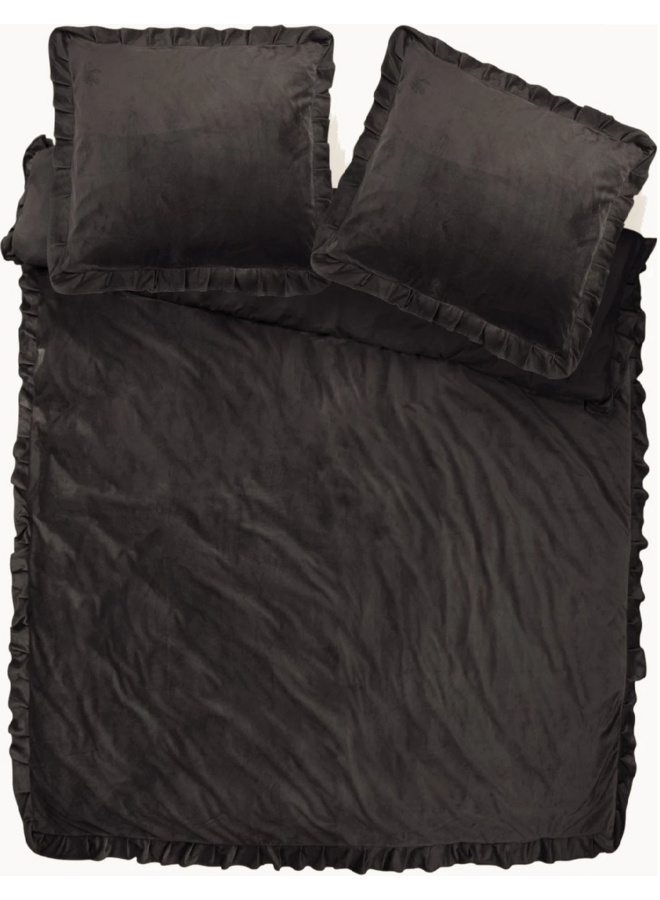 Sleeptime Dekbedovertrek Ruffles Zwart - Velvet