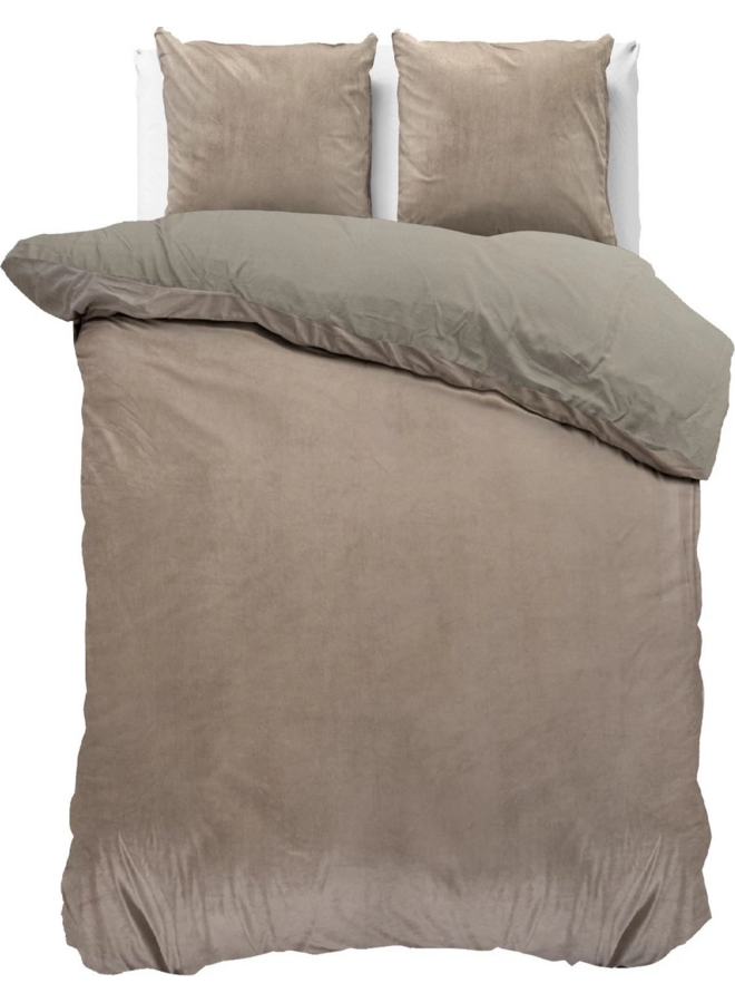 Dekbedovertrek Uni Taupe - Velvet