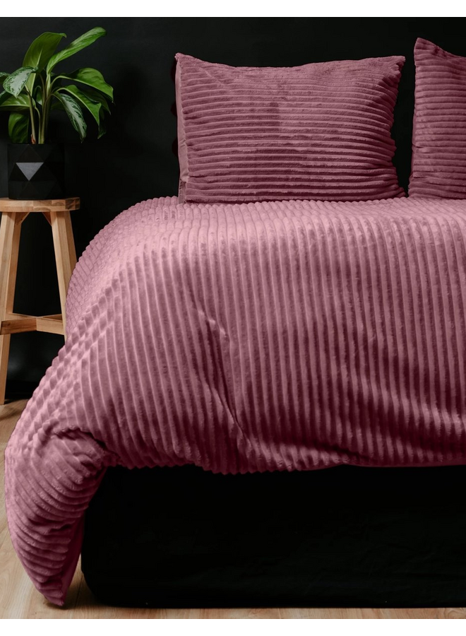 Dekbedovertrek Rib Roze - Teddystof