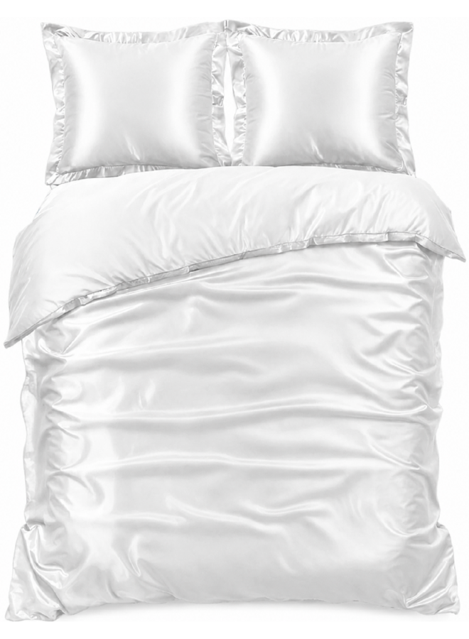 Sleeptime Dekbedovertrek Uni Glossy Wit - Satijn