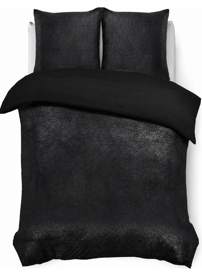 Sleeptime Dekbedovertrek Glamour Deco Foil Zwart - Flanel Teddy Fleece