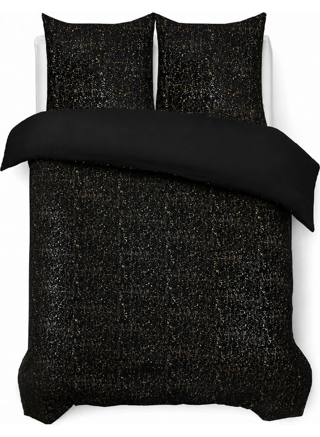 Dekbedovertrek Glamour Sprankle Foil Zwart - Flanel Fleece