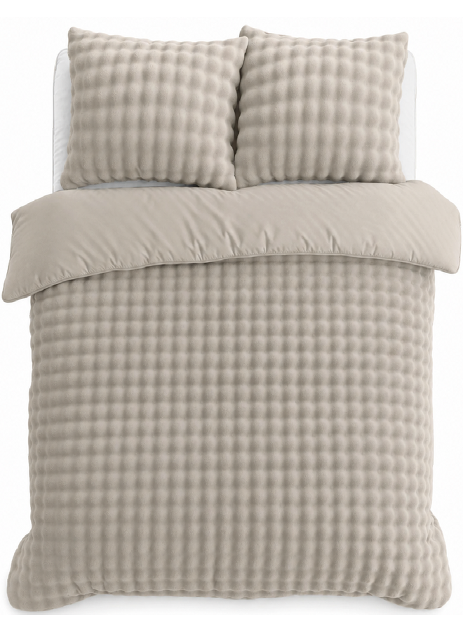 Dekbedovertrek Pompom Beige - Flanel Fleece