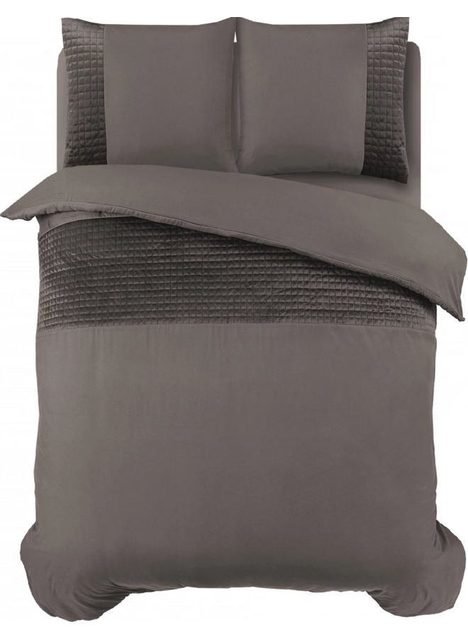 Sleeptime Velvet Band Dekbedovertrek Taupe - Microvezel
