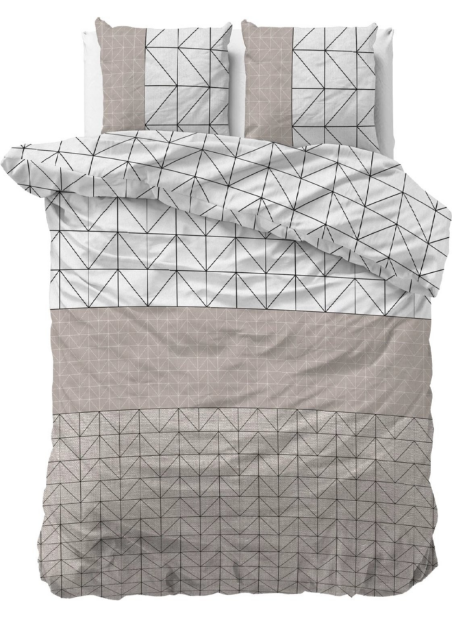 Sleeptime Dekbedovertrek Gino Taupe - Flanel